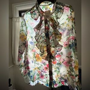 Sheer floral blouse